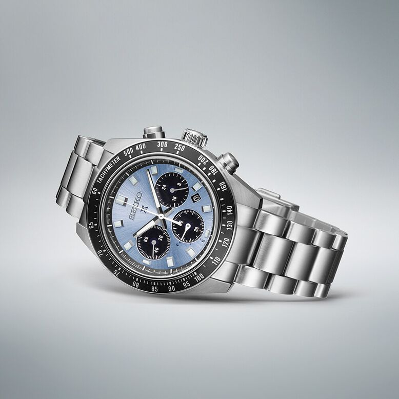 Prospex Crystal Trophy Speedtimer Solar Chronograph 41.5mm Mens Watch Blue, , hi-res