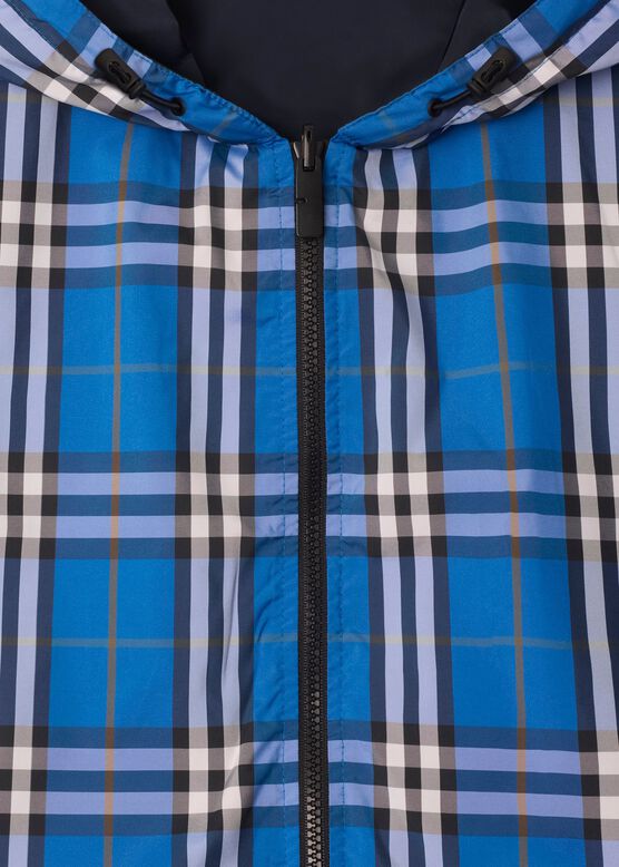 Reversible Check Hooded Jacket, , hi-res
