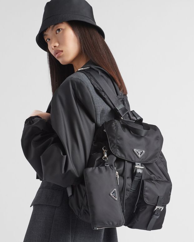 Re-Nylon medium backpack with pouch, , hi-res