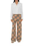 Check Silk Pyjama Trousers, , hi-res