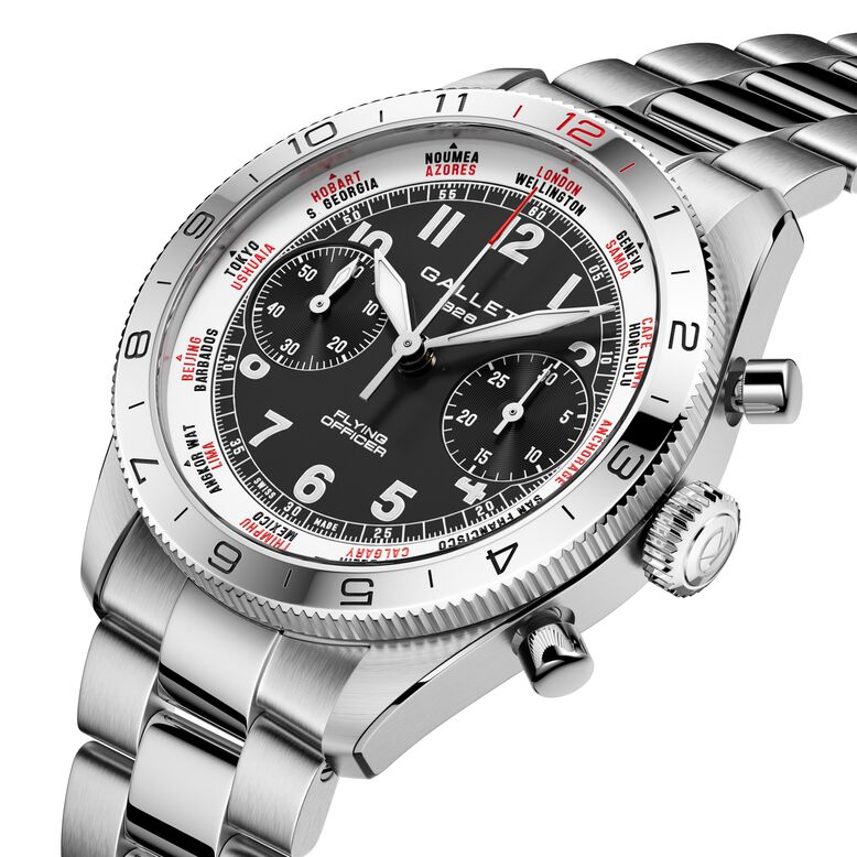 Flying Officer Chronograph Automatic 40mm Unisex Watch Black Dial, , hi-res