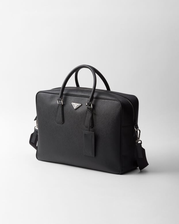 Saffiano leather briefcase, , hi-res