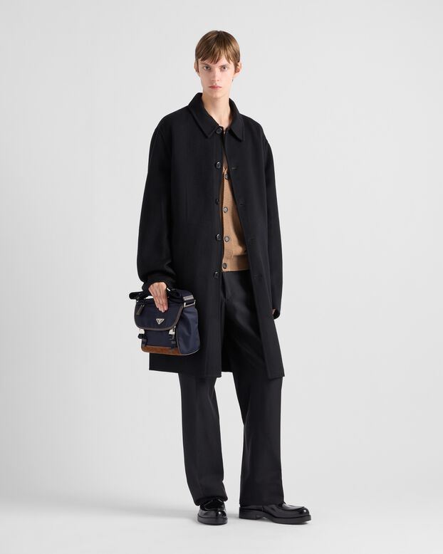 Medium Re-Nylon and leather shoulder bag, , hi-res