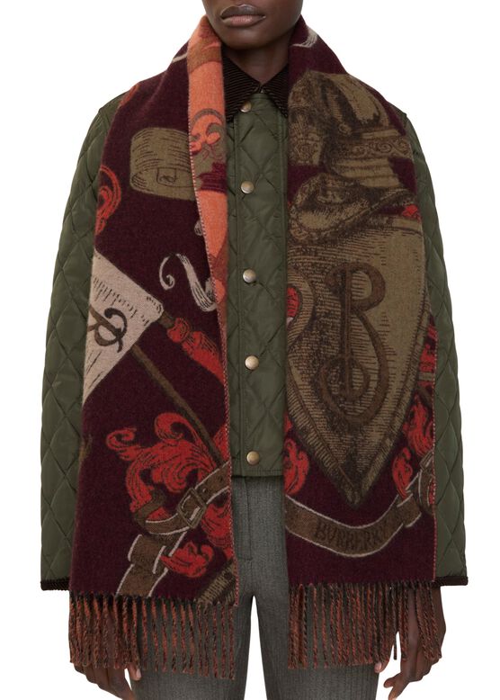 Etched Knight Cashmere Scarf, , hi-res