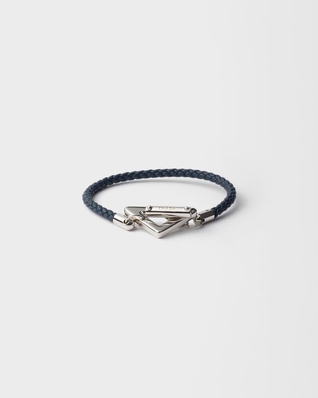 Braided nappa leather bracelet, , hi-res