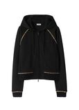 Check Trim Cotton Blend Zip Hoodie, , hi-res
