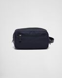 Re-Nylon and Saffiano leather travel pouch, , hi-res