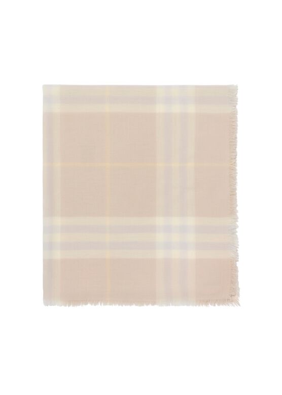Wide Check Wool Scarf, , hi-res