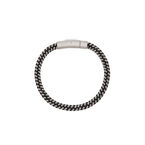 Grey And Black Metal Mesh Bracelet Steel Finish Boxed