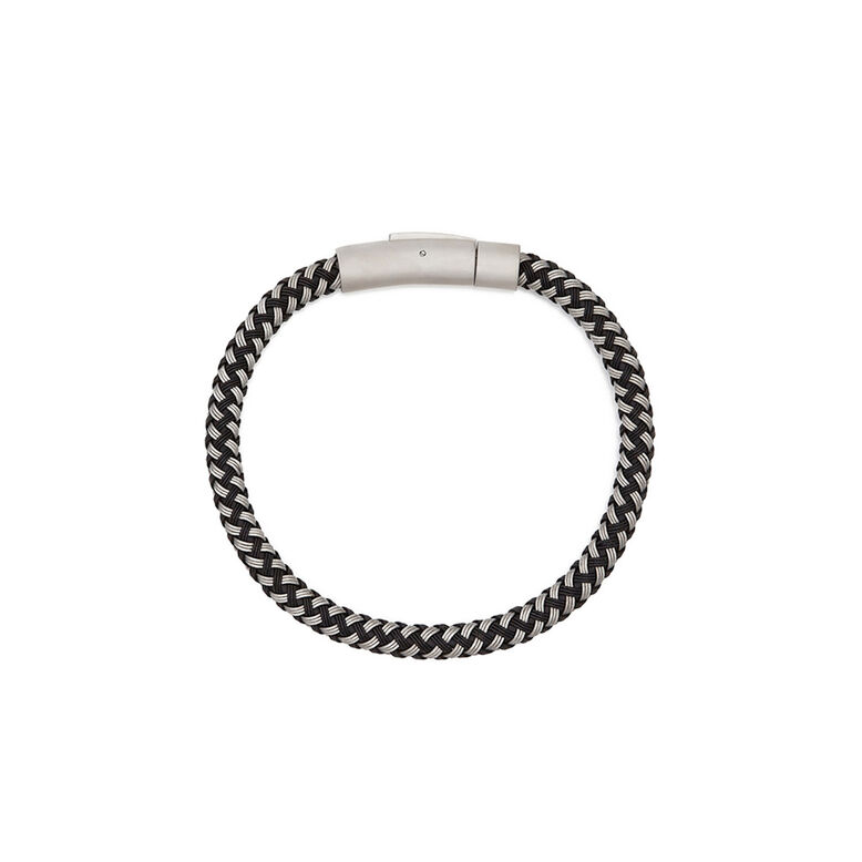 Grey And Black Metal Mesh Bracelet Steel Finish Boxed, , hi-res
