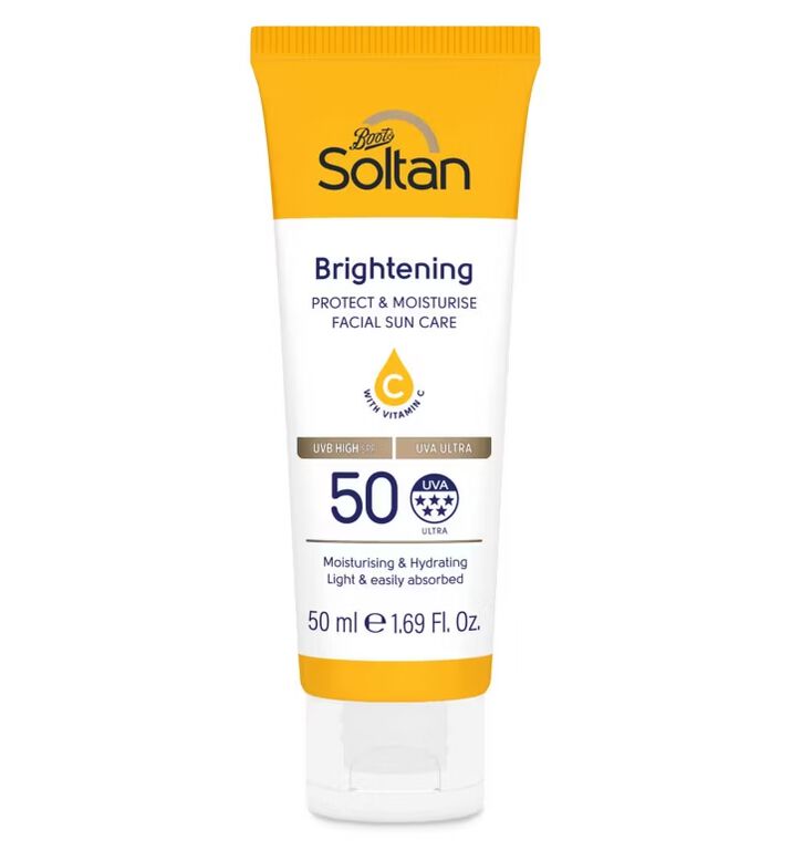 Soltan Protect &amp; Moisturise Brightening Facial Suncare Lotion with Vitamin C SPF50 50ml, , hi-res
