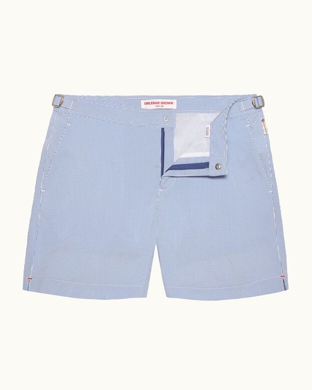 Bulldog Seersucker Stripe Catalina Blue/White Stripe, , hi-res