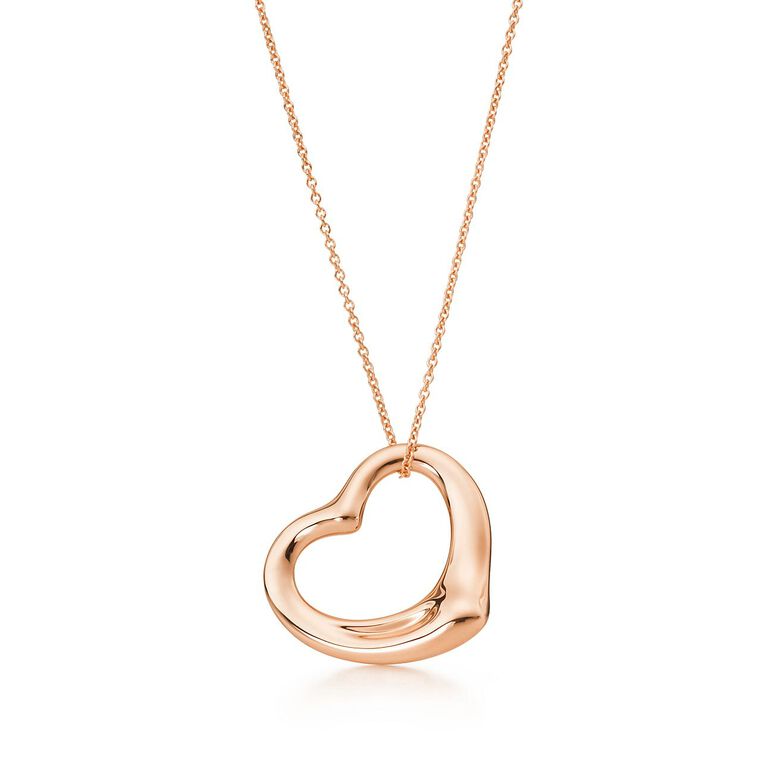 Elsa Peretti&reg; Open Heart pendant in 18k rose gold. More sizes available. - Size 22 mm, , hi-res