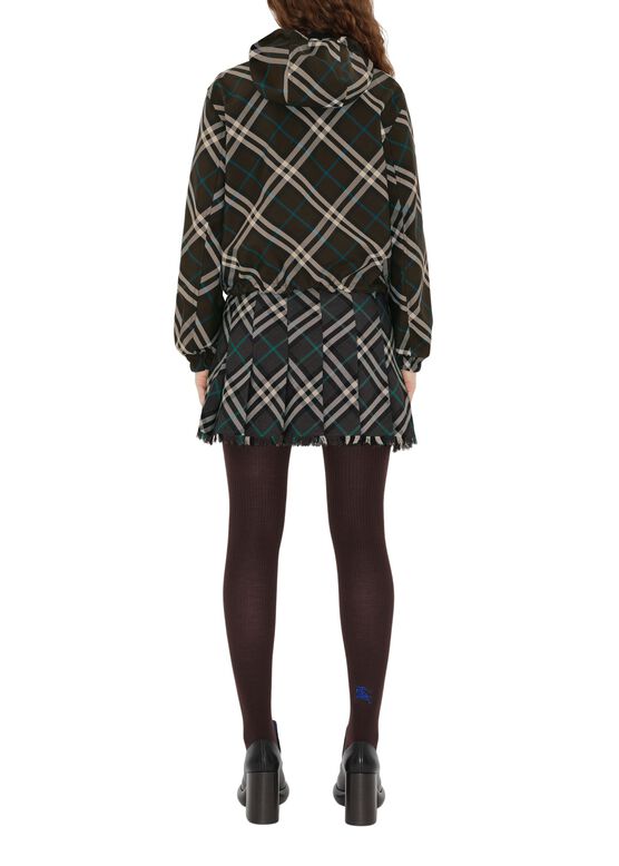 Cropped Reversible Check Jacket, , hi-res