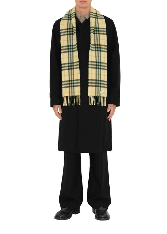 Narrow Check Cashmere Scarf, , hi-res