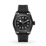 Black Bay Ceramic 41mm Ceramic Case Hybrid Leather And Rubber Strap, , hi-res