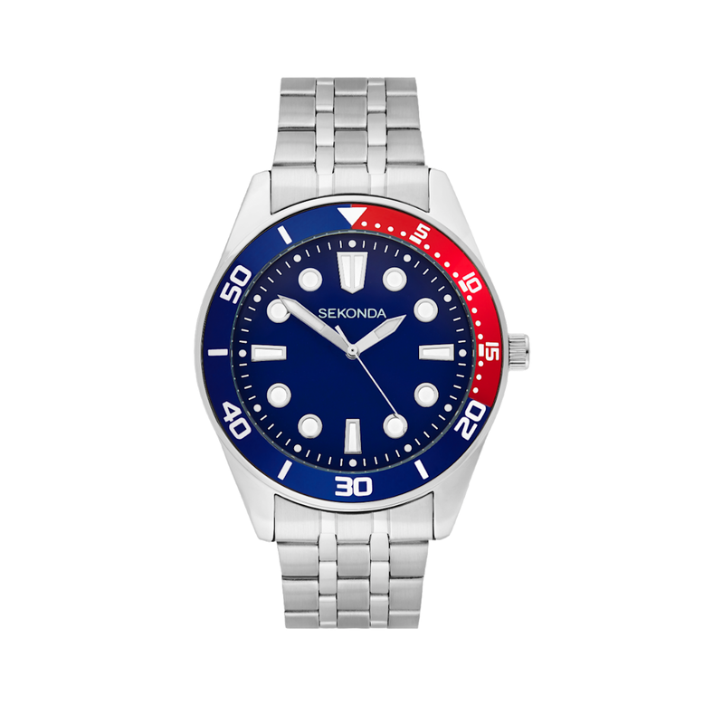 Men's Dive Watch Stainless Steel Bracelet - Silver, , hi-res