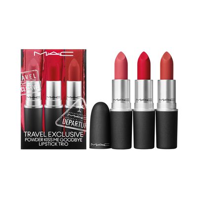 Travel Exclusive Powder Kiss Me Goodbye Lipstick Trio Set - Stay Curious,Devoted To Chili and Werk,Werk