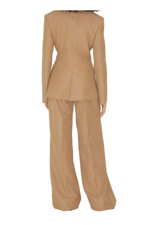 Pleated Wool Wide-leg Trousers, , hi-res