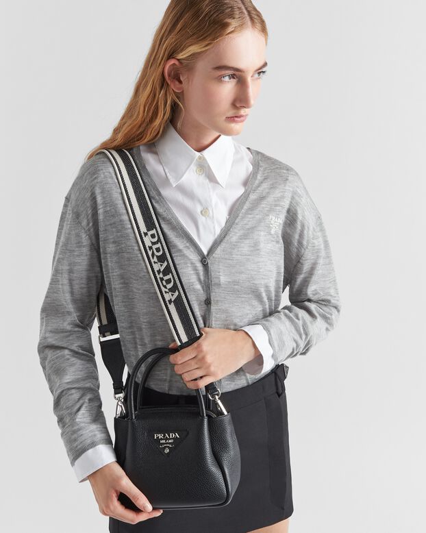 Leather mini handbag with zipper closure, , hi-res