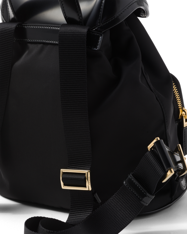 Medium Re-Nylon and brushed leather backpack, , hi-res