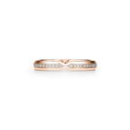 The Tiffany® Setting nesting narrow band ring in 18k rose gold with diamonds. - Size 6 1/2