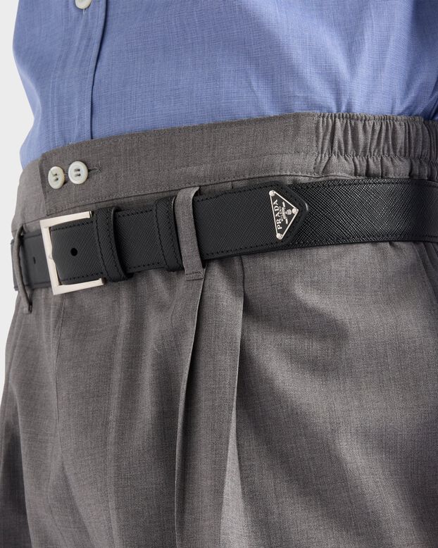 Saffiano leather belt, , hi-res