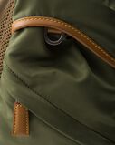 Re-Nylon and leather backpack, , hi-res