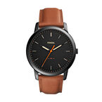 Man Watch Minimalist Black Brown Leather