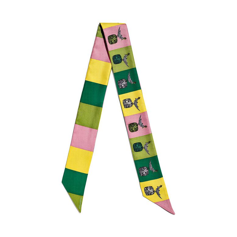 Jean Schlumberger by Tiffany Bird on a Rock Ribbon Scarf in Citrine Yellow Silk, , hi-res