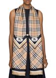 Check Knight Stamp Silk Scarf, , hi-res