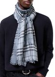 Wide Knight Check Wool Silk Scarf, , hi-res