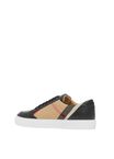 House Check Cotton and Leather Sneakers, , hi-res