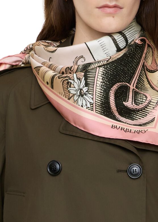 Etched Knight Silk Scarf, , hi-res