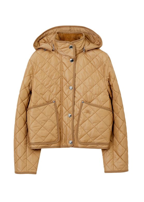 Cropped Quilted Nylon Jacket, , hi-res