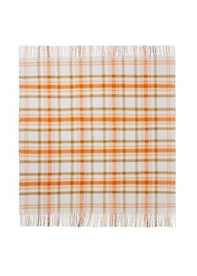 Check Cashmere Wool Reversible Blanket