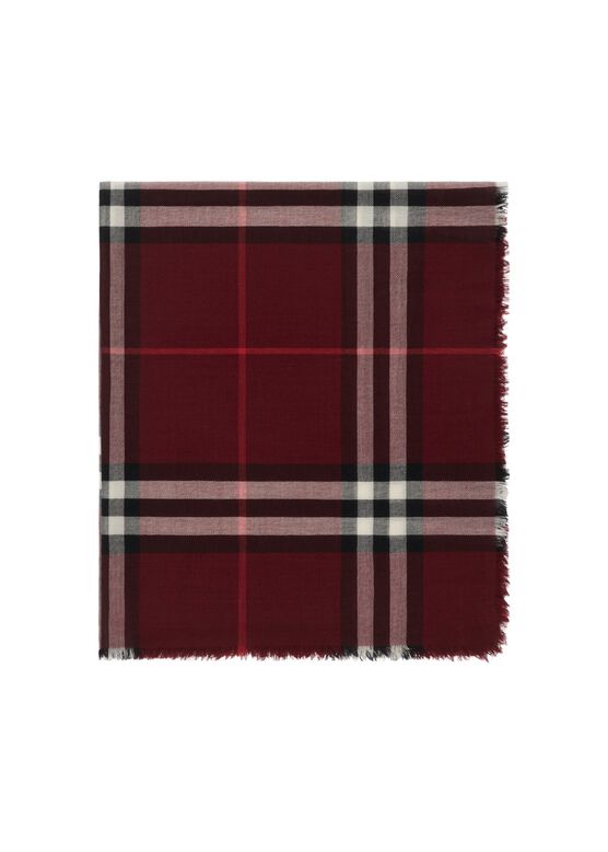 Wide Check Wool Scarf, , hi-res