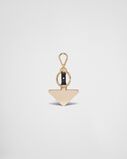 Saffiano Leather and Metal Keychain, , hi-res