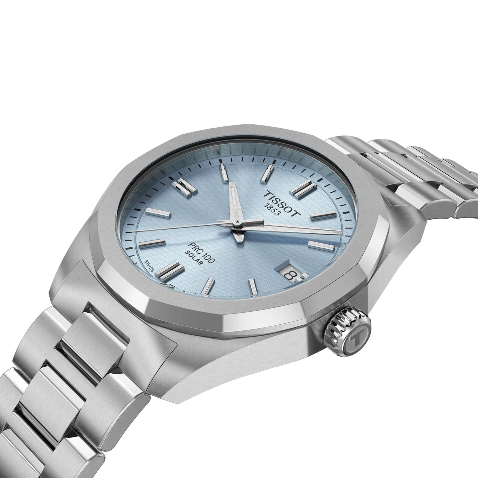 Tissot PRC 100 Solar Quartz 34mm Blue Ladies Watch Fine Watches