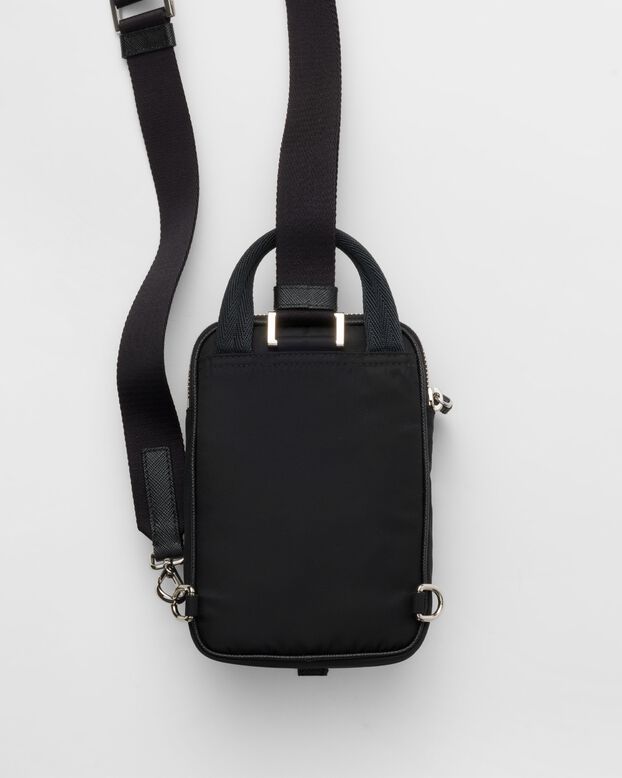 Re-Nylon and Saffiano leather smartphone case, , hi-res