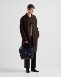 Large Re-Nylon and leather shoulder bag, , hi-res