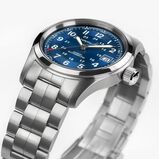 Khaki Field Auto 38mm Unisex Watch Blue, , hi-res