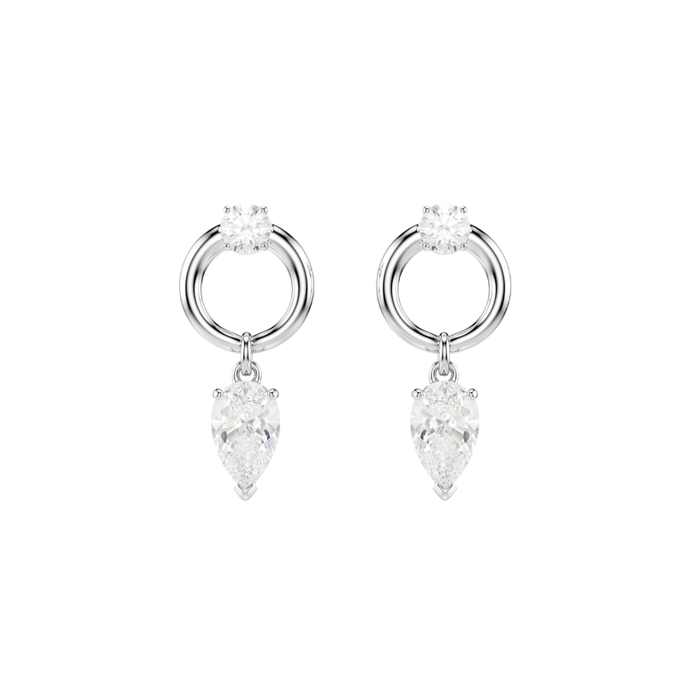 Mesmera Earrings White Rhodium Crystal, , hi-res