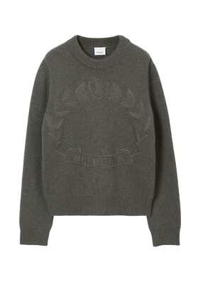 Oak Leaf Crest Wool Cashmere Sweater