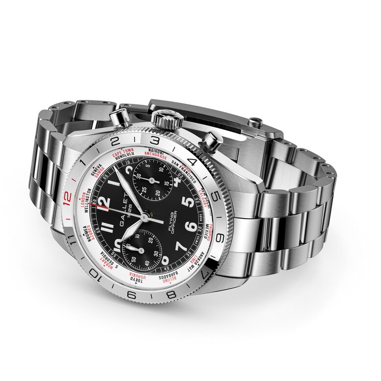 Flying Officer Chronograph Automatic 40mm Unisex Watch Black Dial, , hi-res