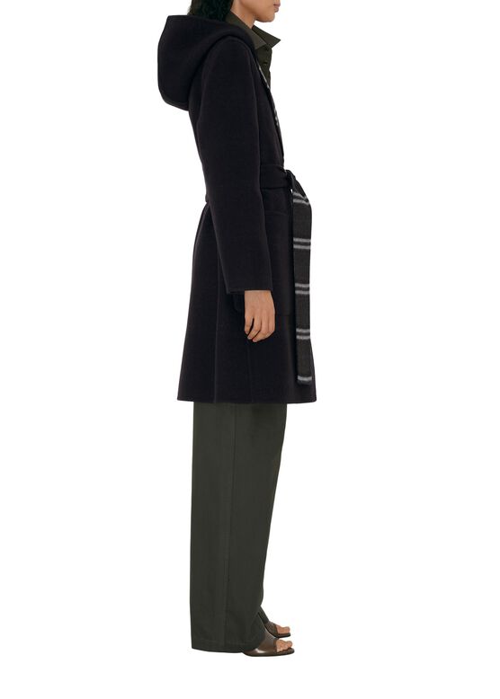 Reversible Wool Hooded Wrap Coat, , hi-res