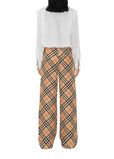 Check Silk Pyjama Trousers, , hi-res