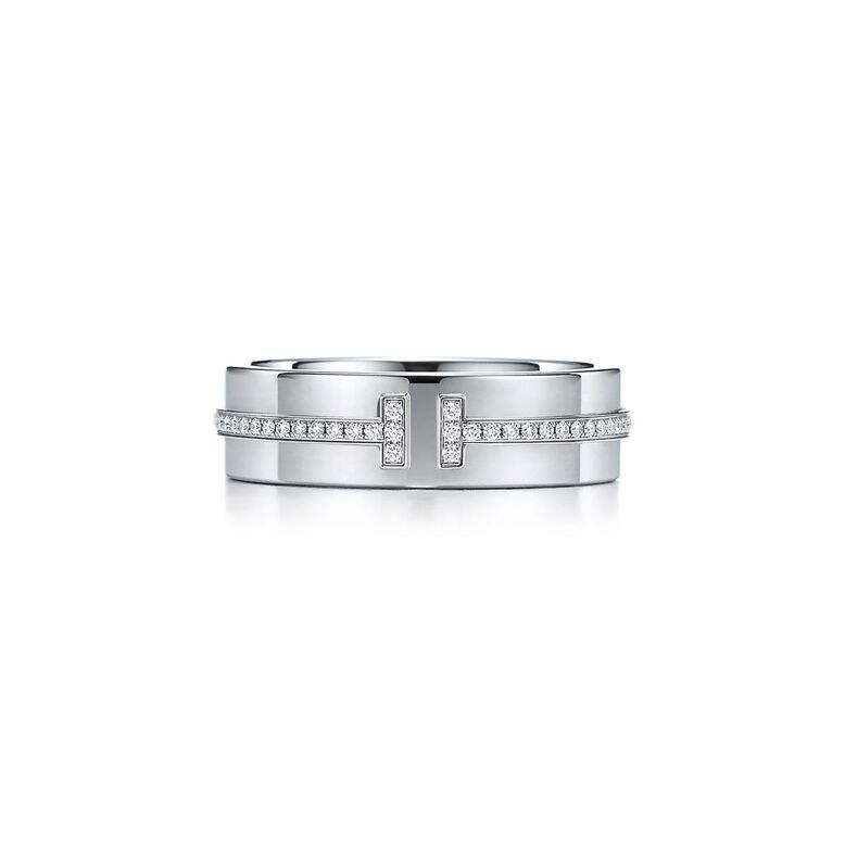 Tiffany T Wide Diamond Ring in White Gold - Size 5 1/2, , hi-res