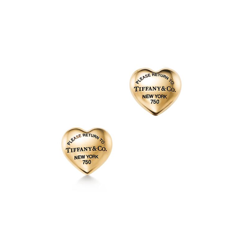 Return to Tiffany&trade; Full Heart Earrings in Yellow Gold, , hi-res
