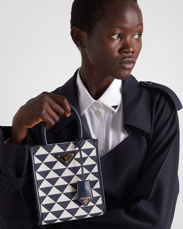 Prada Symbole embroidered fabric mini bag, , hi-res